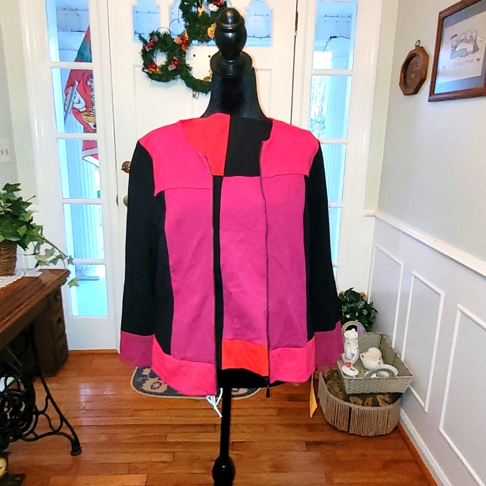 NWT Ruby Road 60's Mod Inspired Color Block Zip Up Jacket Tank Set Twee Spring